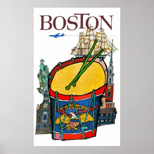 Affiche Voyage vintage de Boston