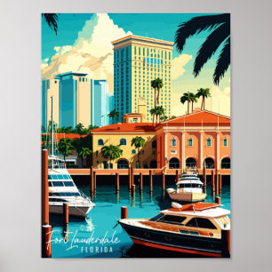 Affiche Voyage vintage de Fort Lauderdale Floride