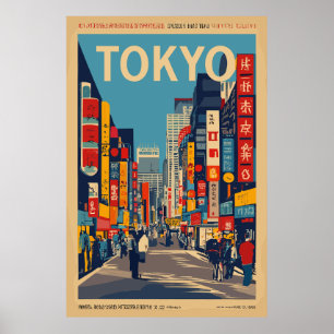 Affiche Voyage vintage de Tokyo