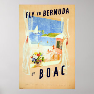 Affiche Voyage vintage des Bermudes
