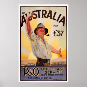 Affiche Voyage vintage en Australie
