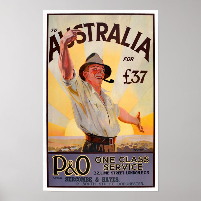 Affiche Voyage vintage en Australie (Devant)