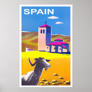 Affiche Voyage vintage en Espagne
