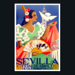 Affiche Voyage vintage Feria de Sevilla 1952<br><div class="desc">1952 Feria de Sevilla vintage travel Poster</div>
