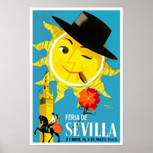 Affiche Voyage vintage Feria de Sevilla 1965