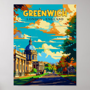 Affiche Voyage vintage Greenwich Londres Angleterre