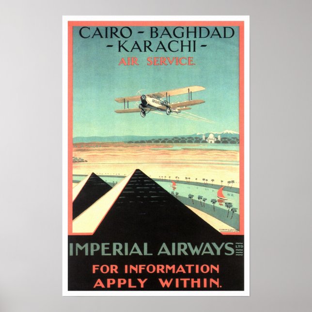 Affiche Voyage Vintage, Imperial Airways (Devant)