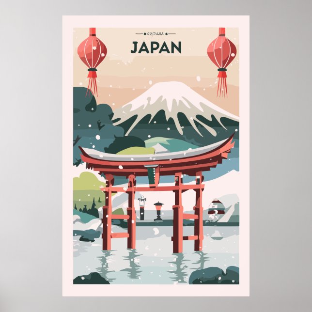 Affiche Voyage vintage japonais (Devant)