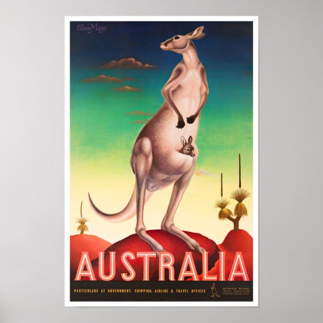 Affiche Voyage vintage Kangaroo Australie (Devant)