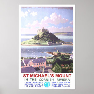 Affiche Voyage vintage, le bâti de St Michael