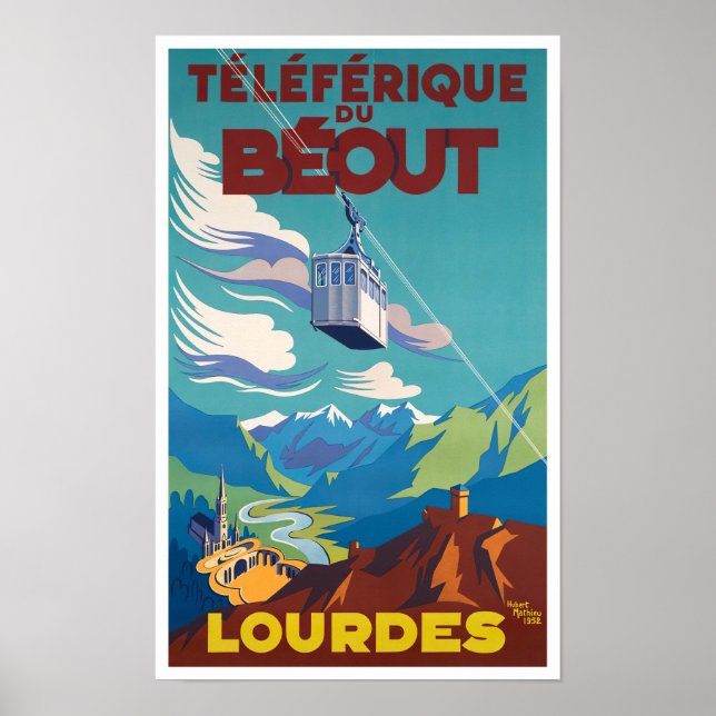 Affiche Voyage vintage Lourdes France (Devant)
