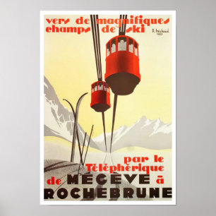 Affiche Voyage vintage Megeve France