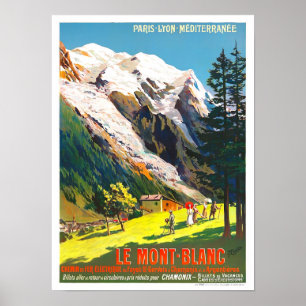 Affiche Voyage vintage Mont Blanc France