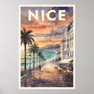 Affiche Voyage Vintage Nice France