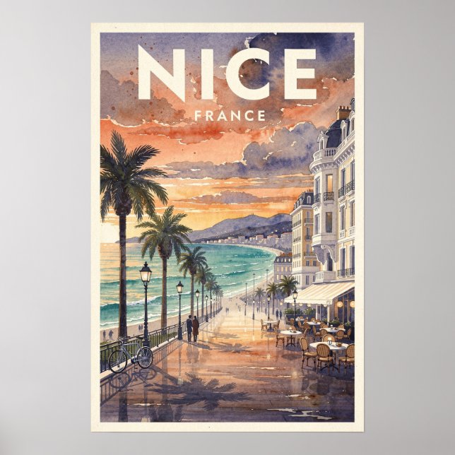 Affiche Voyage Vintage Nice France (Devant)
