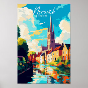 Affiche Voyage vintage Norwich England