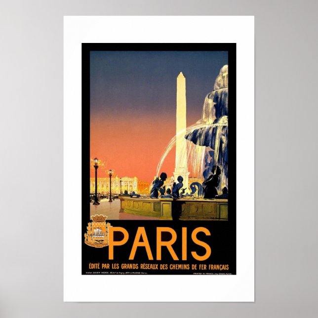 Affiche Voyage Vintage Paris 2 (Devant)
