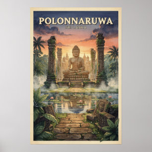 Affiche Voyage vintage Polonnaruwa Sri Lanka