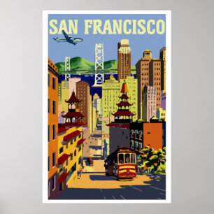 Affiche Voyage vintage rétro San Francisco