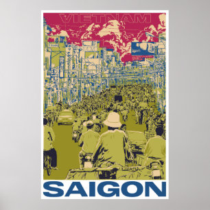 Affiche Voyage vintage SaiGon Vietnam
