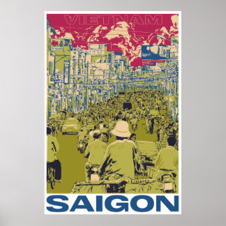 Affiche Voyage vintage SaiGon Vietnam