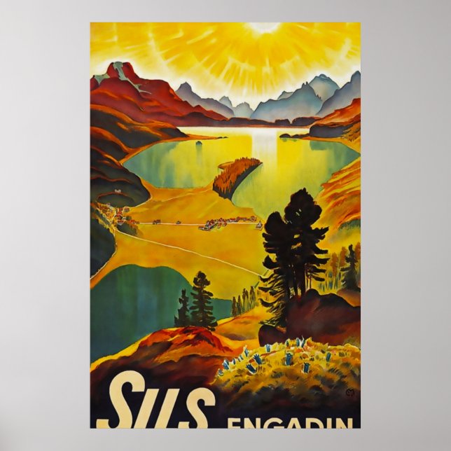 Affiche Voyage vintage Sils Engadin (Devant)