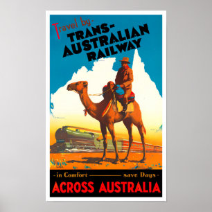 Affiche Voyage vintage Trans Australian Railway