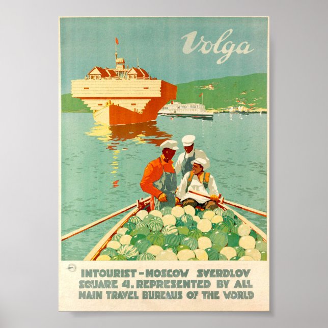 Affiche Voyage Volga vintage (Devant)