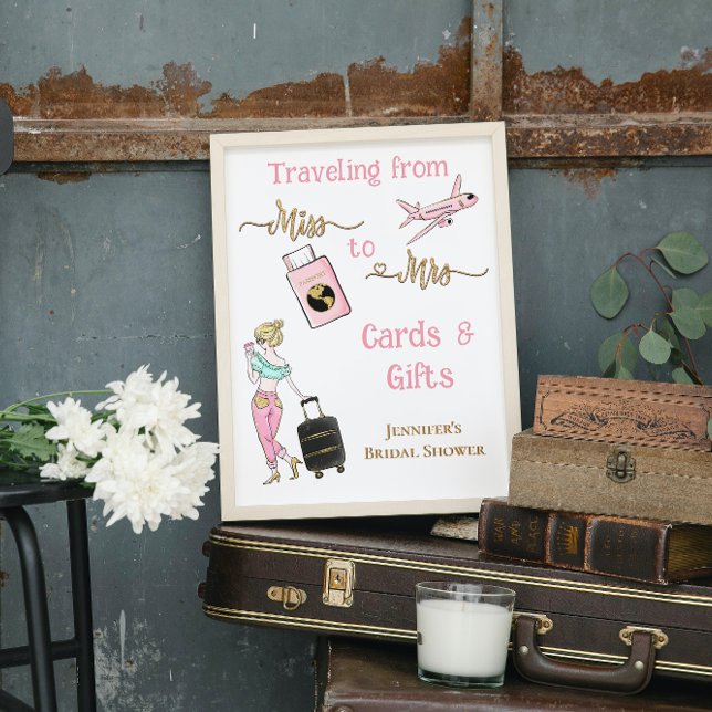 Affiche Voyager de Miss à Mme Fête des mariées Cadeaux (Créateur téléchargé)