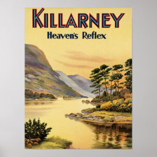 Affiche Voyager Killarney Irlande par les chemins de fer V