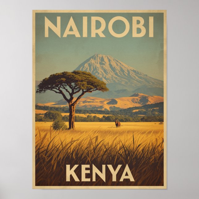 Affiche Voyages vintages à Nairobi (Devant)