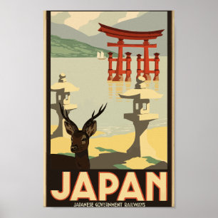 Affiche Voyages vintages au Japon