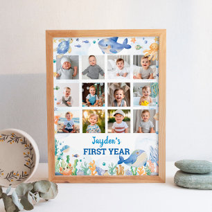 Affiche Voyageur d'animaux de mer - Symbole d'anniversaire