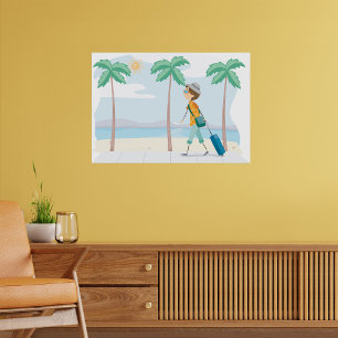 Affiche Voyageur de vacances Tropical Fun Beach Travel