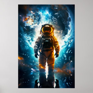 Affiche Voyageur interstellaire Astronaut Earth Space Art