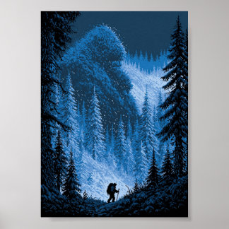 Affiche Voyageur Rétro Pixel Art Voyageant à Travers 