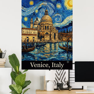 Affiche Voyageur Venise Italie Vacances Italiennes