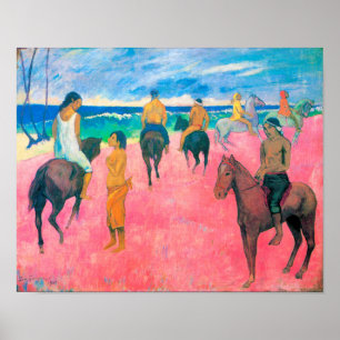 Affiche Voyageurs sur la plage, Gauguin