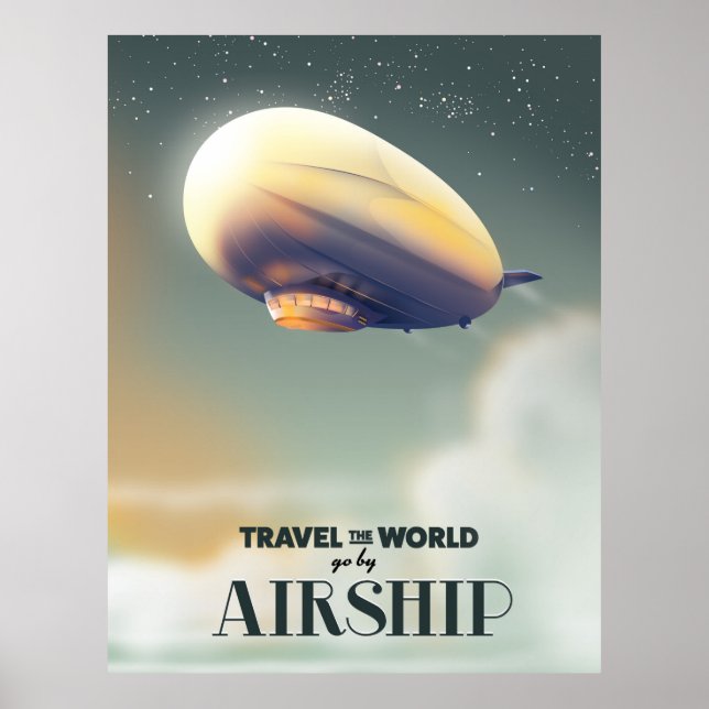 Affiche Voyagez autour du monde en dirigeable (Devant)