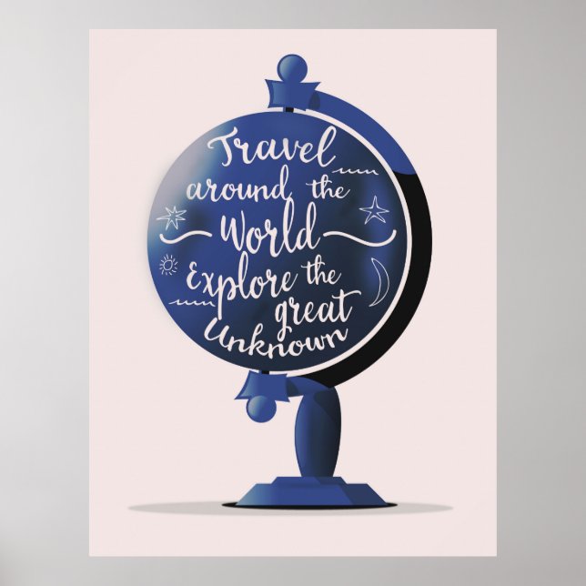 Affiche Voyagez autour du monde Explorez la Grande Inconnu (Devant)