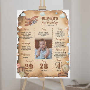 Affiche Voyant de l'avion vintage pour le premier annivers