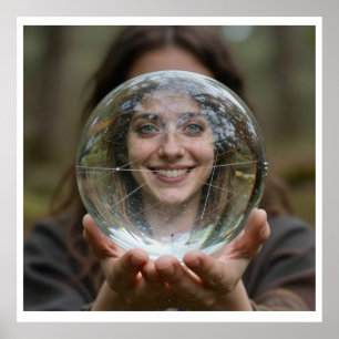 Affiche Voyante Mystique avec Boule de Cristal Multi-Dimen