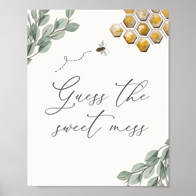 Affiche Voyez le doux Mess Bee Eucalyptus Sign (Devant)