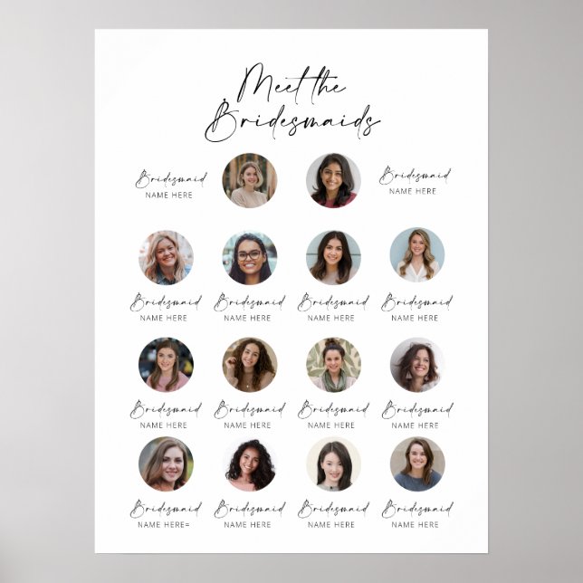 Affiche Voyez le Mariage de Bridesmaids Sign 14 (Devant)