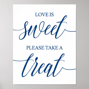 Affiche Voyez Un Mariage Signal  Marine Calligraphie Bleue