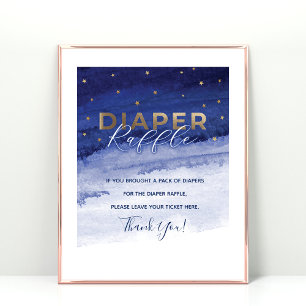 Affiche Voyez-vous vers la Lune et le Dos Diaper Raffle Si
