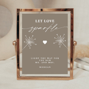 Affiche Voyons d'amour moderne Sparkle Signer Mariage Pann