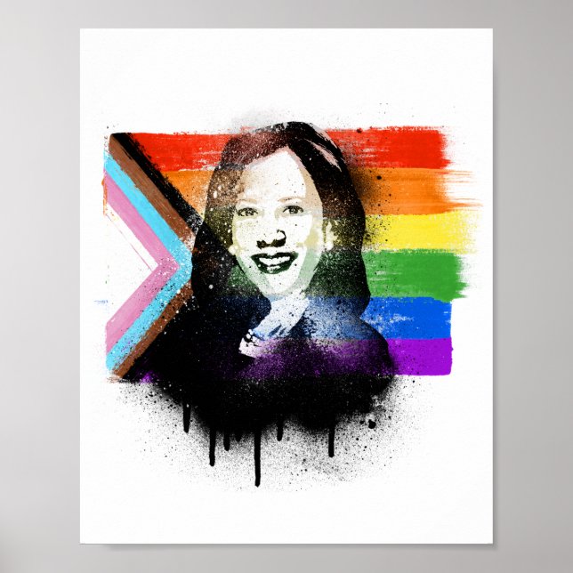 Affiche VP Kamala Harris LGBTQ Progress Pride Graffiti (Devant)