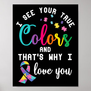 Affiche Vrai Autisme Couleurs Autiste Sensibilisation Ruba