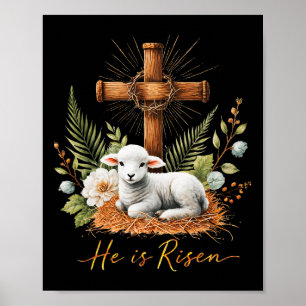 Affiche Vrai Pâques Il Est Ressuscité Lamb Couronne De Tho